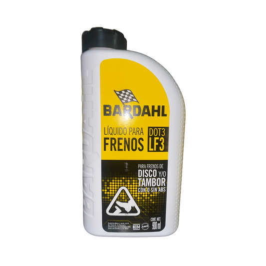 Líquido de Frenos Bardahl DOT 3 LF-3 900 ml para Sistema ABS, Disco y Tambor